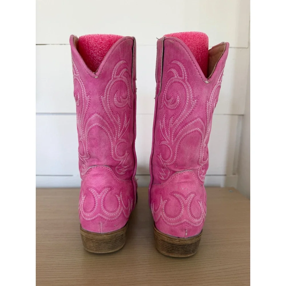 Roper Little Kids Pink Embroidered Western Cowboy Boots Size 3 09-018-1566-2422